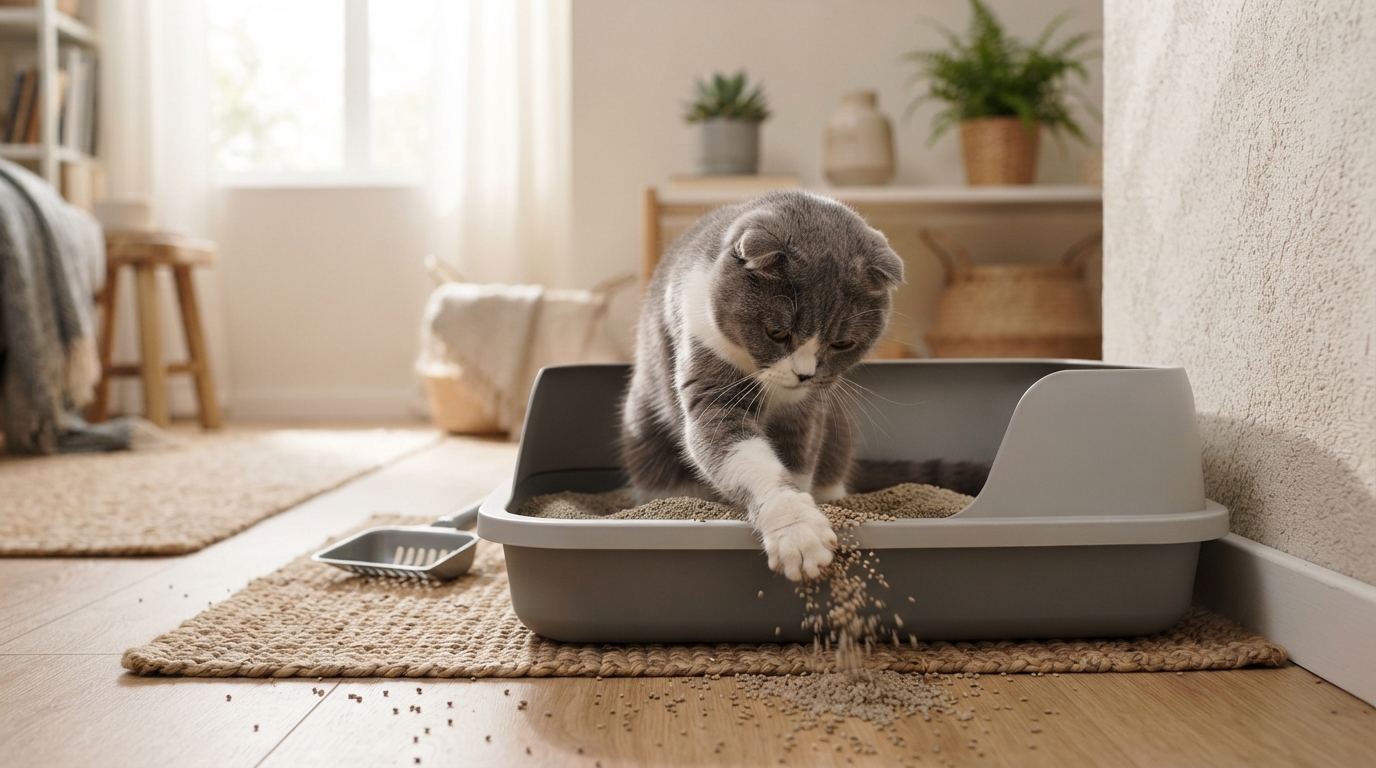 Cat Keeps Digging in Litter Box Non-Stop? First, Distinguish Between Burying Poop, Finding a Comfortable Spot, or Anxiety Behavior