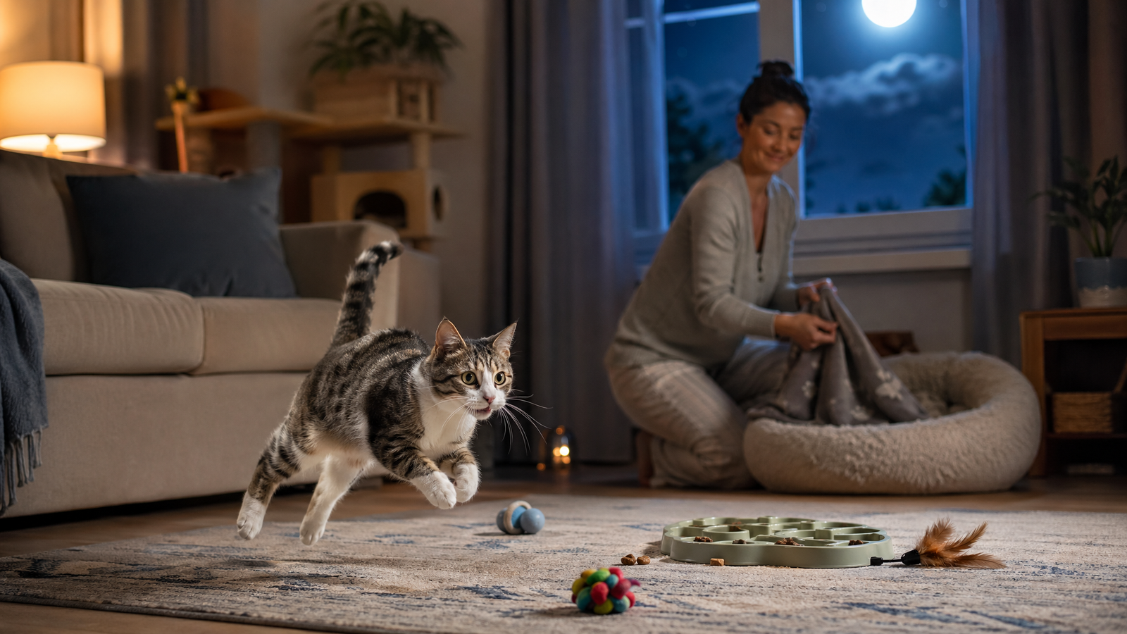 貓咪半夜暴走怎麼辦?飼主該懂的 3 大原因與睡前調整法