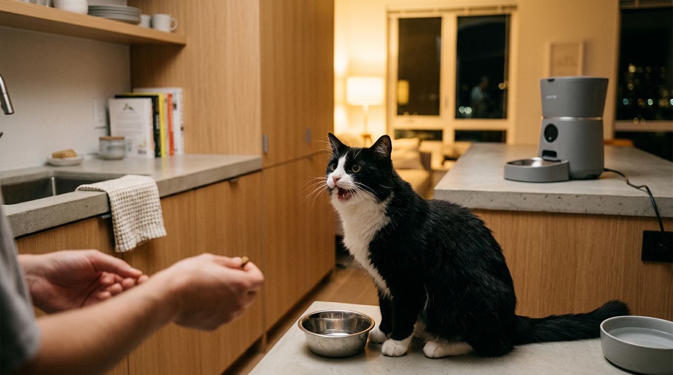 고양이 밤새 우는 이유? 발정, 밥투정부터 노령묘 인지장애까지 원인과 진정법 총정리