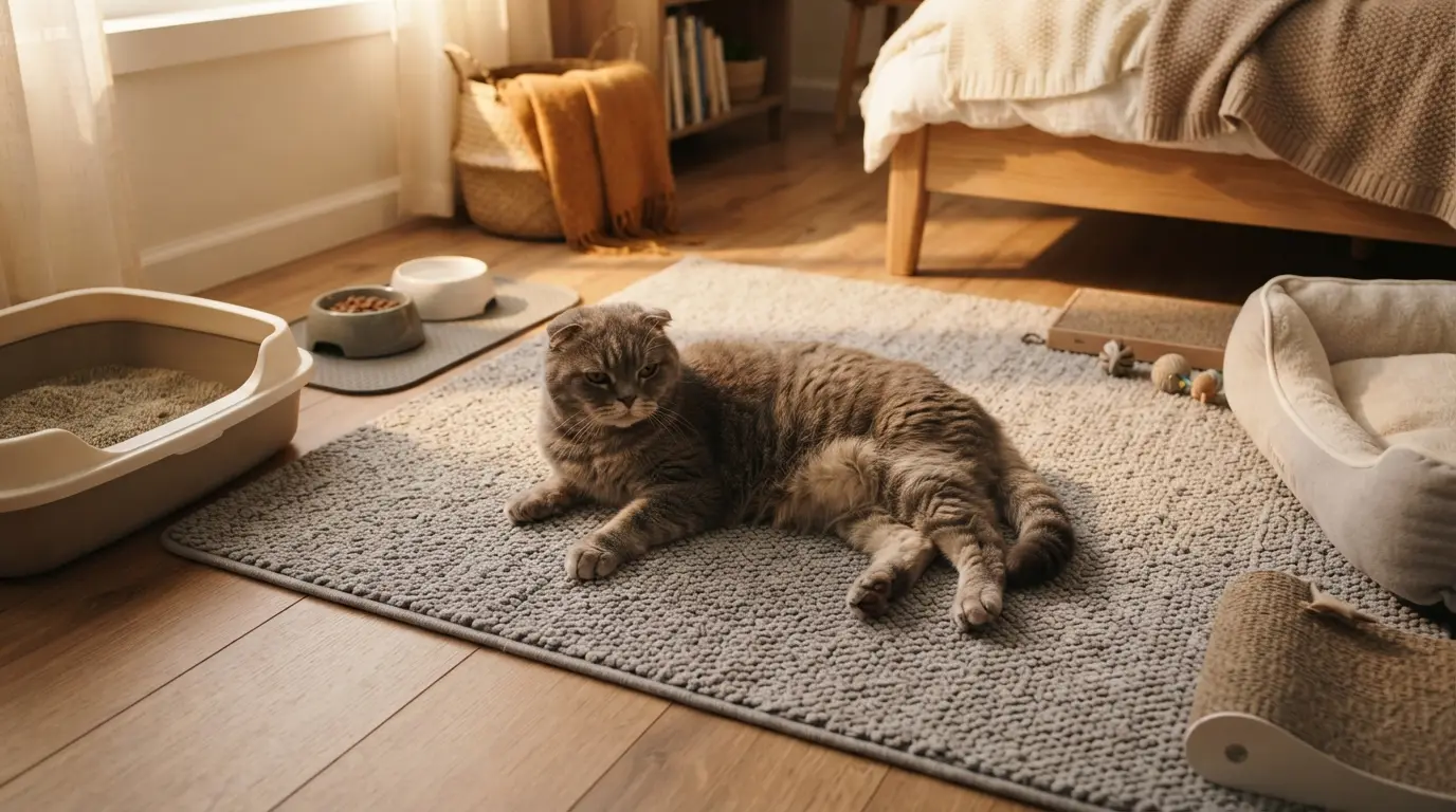 What to Do When Your Senior Cat's Hind Legs Are Weak and Unstable? Distinguishing Joint Degeneration, Hypokalemia, and Spinal Diseases, A Complete Guide to Non-Slip Home Modifications and Care for Elderly Cats
